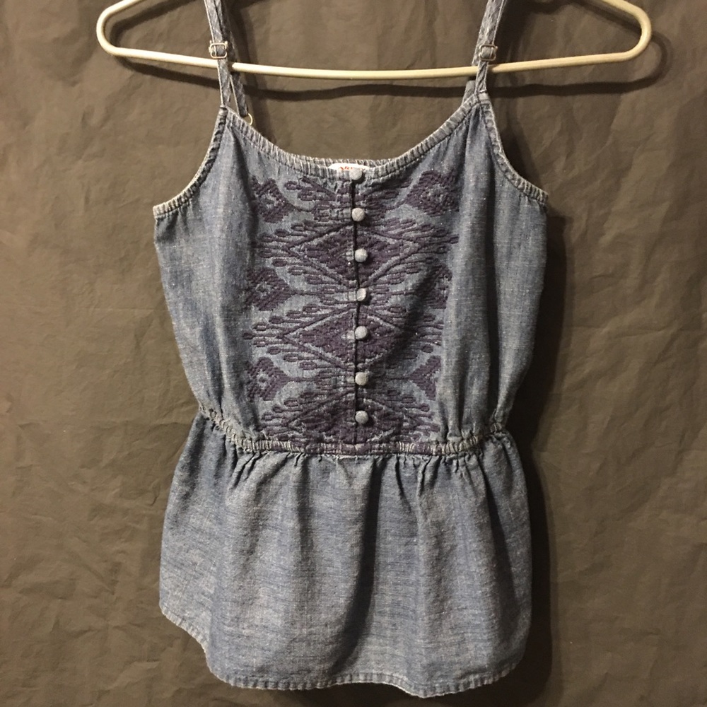 Blue Jean sleeveless shirt